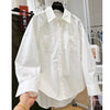 Plus Size Women's Embroidered Long-Sleeve Relaxed Fit Shirt Fits 331 lb