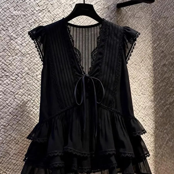 Plus Size Summer New-Style Design Patchwork Chiffon Sleeveless Relaxed Fit Shirt Fits 331 lb