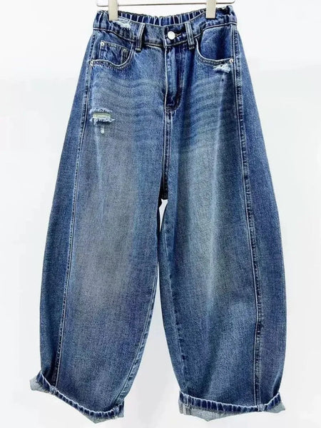 Plus Size Women's Casual Denim Relaxed Fit Pants Fits 331 lb