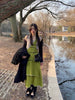 Woven Dress Retro Irregular Original Deconstructed Handmade Contrast Color Knit Sweater Overlay Skirt