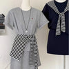 Embroidered Short-Sleeve Two-Piece Set Fits 331 lb