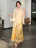 Plus Size Embroidered Chiffon Two-Piece Set Fits 331 lb