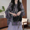 Plus Size Women's Spring Summer Fashionable Floral Long-Sleeve Relaxed Fit Shirt Fits 331 lb