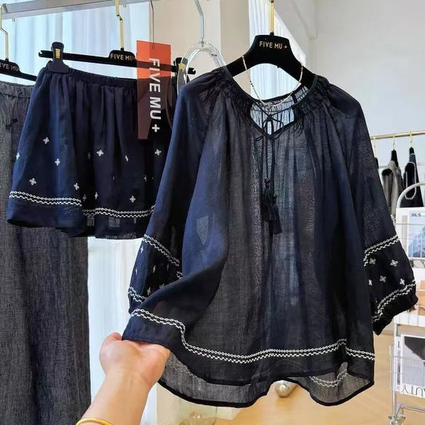 Plus Size Women's Summer Fashionable Two-Piece Set Fits 331 lb