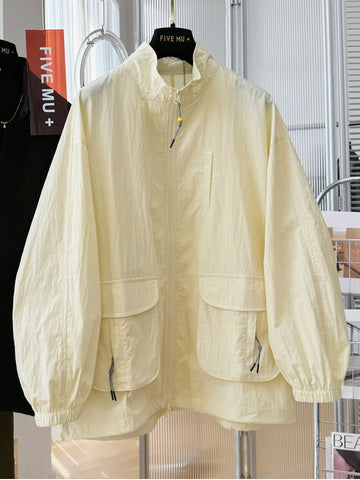 Plus Size Women's Spring Summer New-Style Casual Relaxed Fit Trench Coat Fits 331 lb