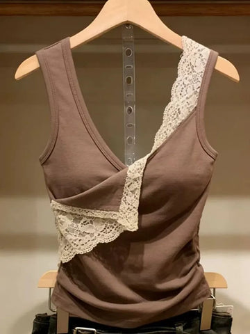 Plus Size Women's Summer New-Style Vintage Lace Vest Fits 331 lb