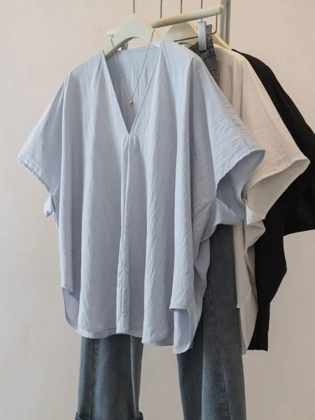 Plus Size Women's Summer Design Short-Sleeve Relaxed Fit Shirt Fits 331 lb