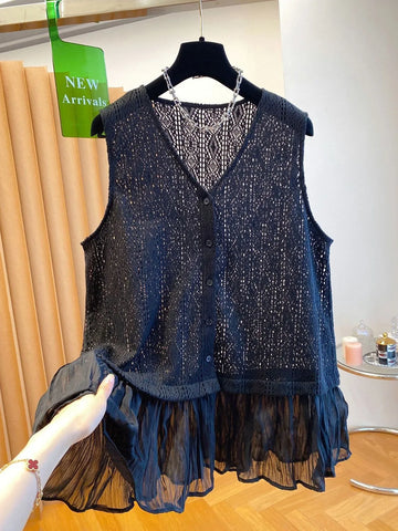 Plus Size Women's New-Style Sleeveless Relaxed Fit Vest Fits 331 lb
