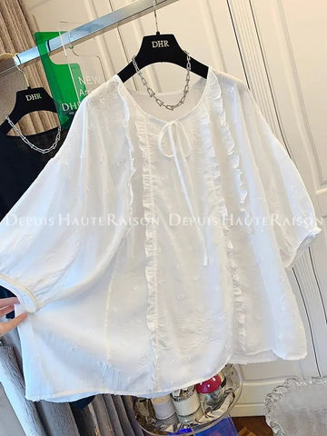Plus Size Women's Summer Elegant New-Style Relaxed Fit Shirt Fits 331 lb