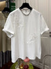 Plus Size Women's Summer Embroidered Short-Sleeve Relaxed Fit T-Shirt Fits 331 lb