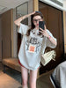 Plus Size Women's Summer Embroidered Printed Short-Sleeve Relaxed Fit T-Shirt Fits 331 lb