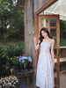 Seine Flower House Linen Viscose Bright French Floral Print Textured Chiffon Temperamental Slip Dress
