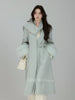 Snow Country's It Girl: Superbly recommended mid-length coat serene sky blue crafted from premium Australian wool. Exudes an air of noble elegance and