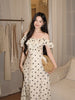 Retro Starlet Chic One-Shoulder Polka Dot Summer Dress