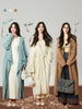 And Thin-Waisted Woolen Three-Color Overcoat with Large Hat and Shawl-Like Robe Coat