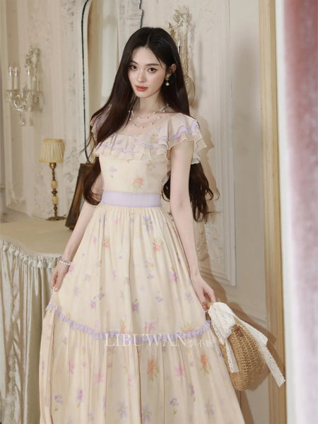 Flower God Fulu a heavy-duty multi-tiered skirt design waist regal princess dress