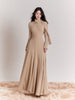 Ballet Teacher Detachable Scarf Pearl Button V-neck Dress Elegant Temperament Slim Fit