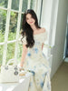 Highly recommends the Fei brand dress with irregular prints exuding a gentle and elegant charm