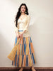 Chiang Mai Limited Thailand Randç©¿æ­Vacation Color Striped Retro Skirt