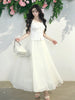 Waltz Flowy A-line Pleated Skirt for Hips Coverage and Effect Ethereal and Elegant Maxi