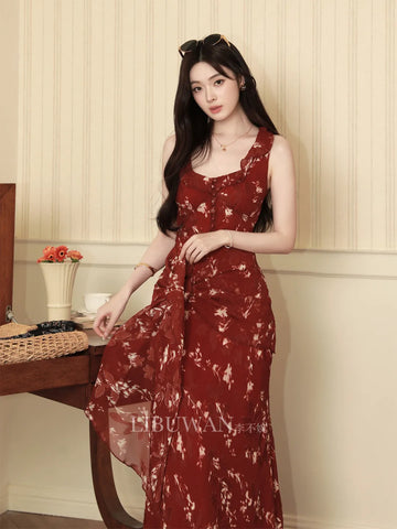 Champs-ÃlysÃ©es Special Design and Waist-Cinching White-Enhancing Elegant Dress
