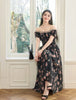 Rose Petite Woman's Charm Date Waist-Cinching A-Line Manor French Retro Floral Dress