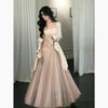 a ballet dance student, in an ultra-luxurious, large swing, gentle pink fishtail 3D lace dress