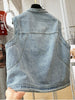 Plus Size Women's Summer Denim Sleeveless Relaxed Fit Vest Fits 331 lb