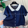 Plus Size Women's Summer New-Style Knitted Short-Sleeve Sweater Fits 88-331 lb