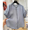 Plus Size Women's Summer French-Style Elegant Casual Short-Sleeve Relaxed Fit Shirt Fits 331 lb