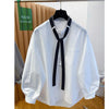 Plus Size Women's Design Long-Sleeve Relaxed Fit Shirt Fits 331 lb