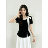 Plus Size Women's Summer French-Style Bow Short-Sleeve T-Shirt