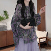 Plus Size Women's Spring Summer Fashionable Floral Long-Sleeve Relaxed Fit Shirt Fits 331 lb