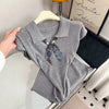 Plus Size Women's Summer New-Style Casual Knitted Short-Sleeve Relaxed Fit Sweater Fits 331 lb