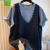 Plus Size Women's Summer Casual Lace Patchwork Short-Sleeve T-Shirt Fits 331 lb
