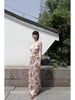 Ancient Flower Camellia Skirt Classical Courtyard Style Fishbone Chinese Original Halter Slim Fit Maxi Dress