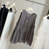 Plus Size Women's Summer Fashionable Design Patchwork Sleeveless Relaxed Fit Shirt Fits 331 lb