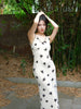Mi Wan Feng Gu Qian a soft and elegant new Chinese-style retro V-neck slim-fit slip dress