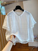 Plus Size Women's Summer Floral Chiffon Short-Sleeve Relaxed Fit Blouse