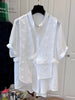 Plus Size Women's Summer Casual Chiffon Short-Sleeve Relaxed Fit Blouse Fits 331 lb