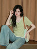 Plus Size Women's Summer French-Style New-Style Lace Patchwork Short-Sleeve Relaxed Fit T-Shirt Fits 331 lb