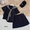 Embroidered Short-Sleeve Two-Piece Set Fits 331 lb
