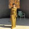 Wind Whisper Olive Green Retro Halter Knit Top and Two-Piece Set