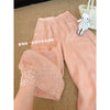 Plus Size Women's Summer Lace Embroidered Relaxed Fit Pants Fits 99-331 lb