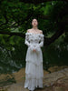Wudao Ting Song Two-Piece Long-Sleeve Lace Set in White Original New Chinese Classical Palace Style Design