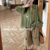 Plus Size Women's Design Printed Long-Sleeve Two-Piece Set