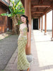 Chun Tai Plaid Window Skirt Green New Chinese Style Retro Two-Piece Long Dress Set