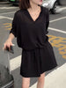 Plus Size Women's Summer Elegant Long-Sleeve Two-Piece Set Fits 331 lb