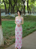 Wanxiang Huayu Skirt Spring Garden Light Pink Mesh New Chinese Style Halter Dress