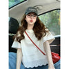 Plus Size Women's Summer New-Style Lace Patchwork Short-Sleeve Relaxed Fit T-Shirt Fits 331 lb